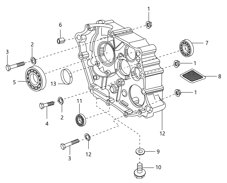 CRANKCASE RH / ENGINE ASSLY