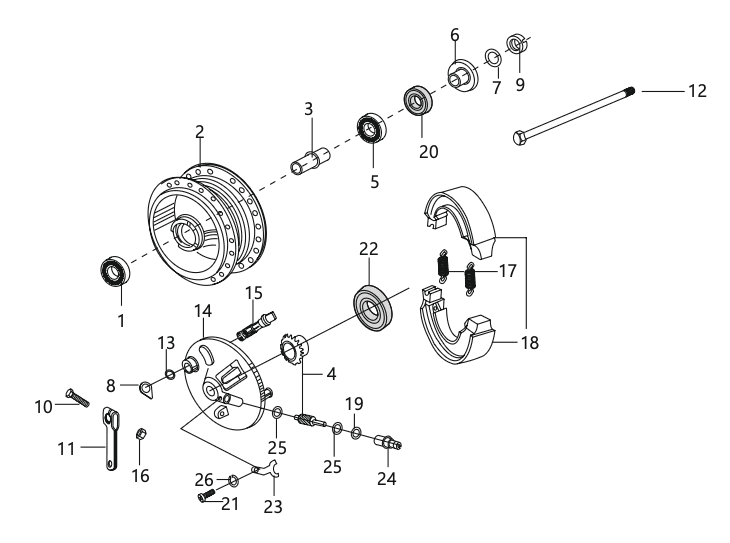 FRONT HUB (Spoke Wheel)