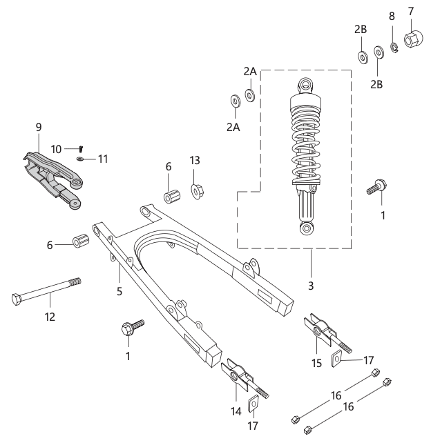 Swing Arm / Rear Shock Absorber
