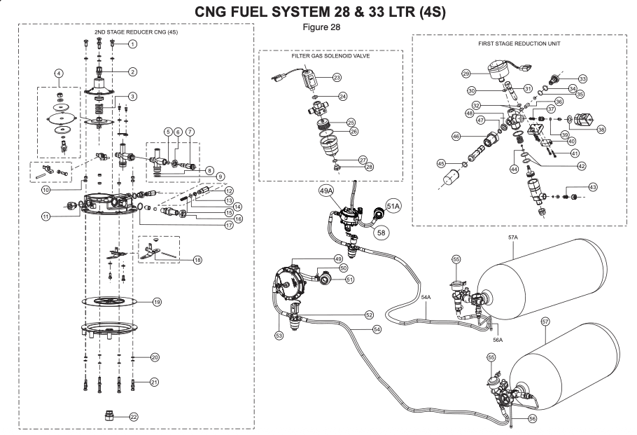 CNG FUEL SYSTEM 28 & 33 LTR (4S)
