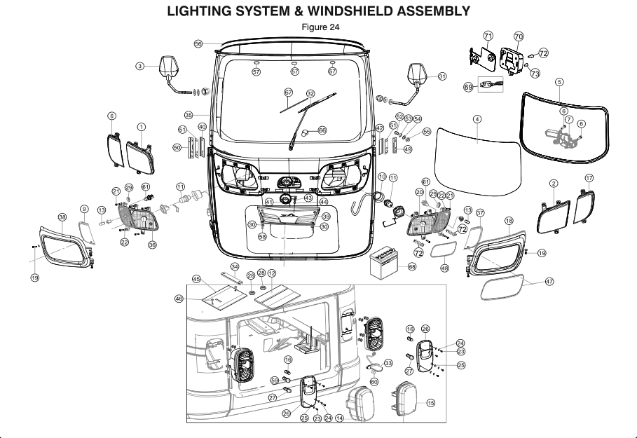 LIGHTING SYSTEM & WINDSHIELD ASSEMBLY