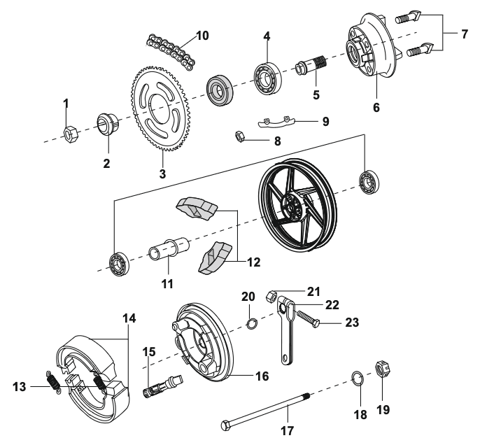 REAR HUB (Alloy Wheel)