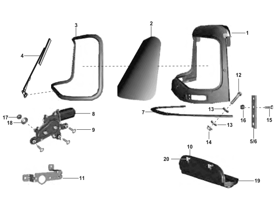 Windshield & Wiper Motor
