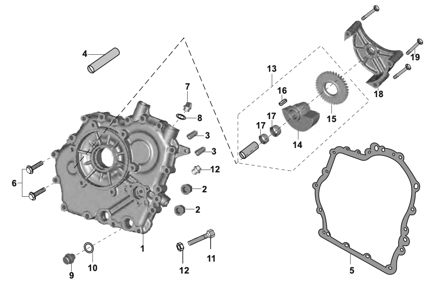 COVER CRANKCASE & WEIGHT BALANCER