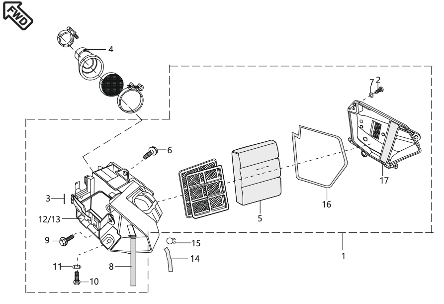 AIR FILTER ASSLY AND BATTERY BOX