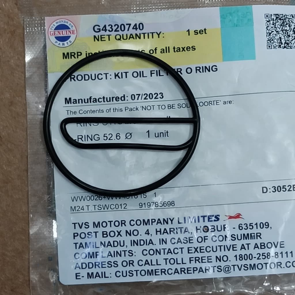 Kit Oil Filter O Ring-4S
