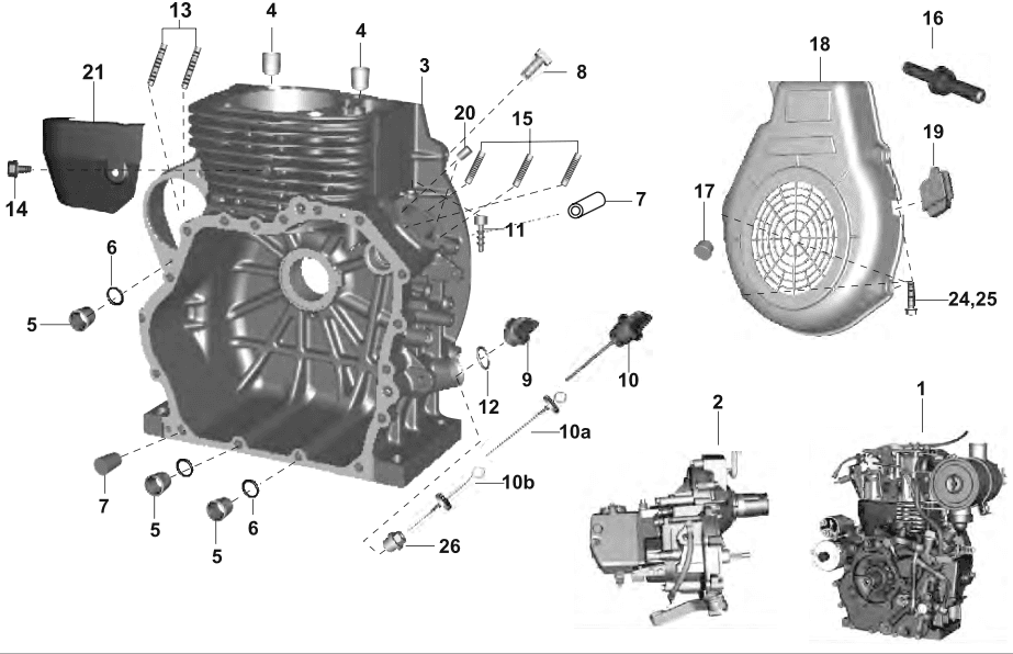ENGINE AND CYLINDER CRNAKCASE
