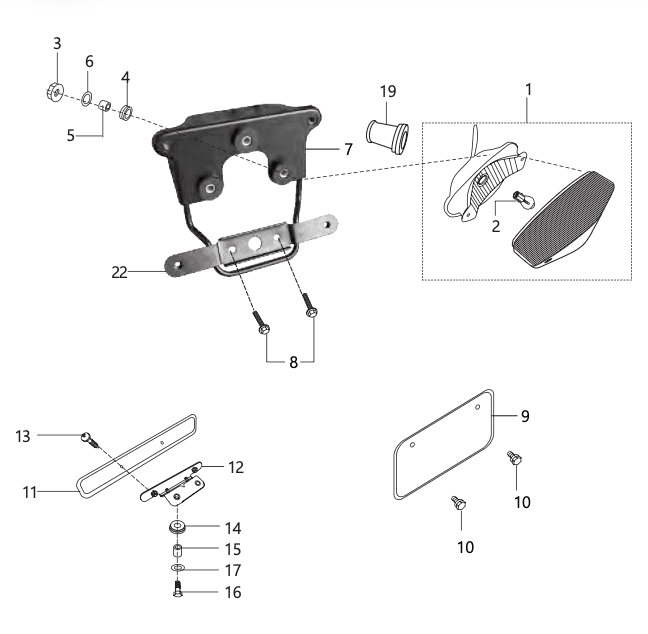 Tail Lamp Assembly / Front Number Plate