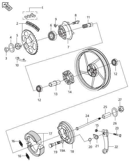 Rear Hub (For Alloy Wheel)
