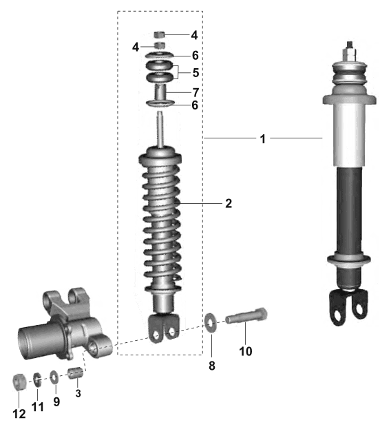 Front Shock Absorber & Drum