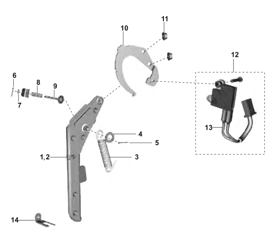 Reverse Lever Brake Assembly