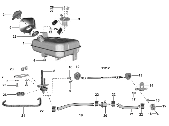 Fuel Tank & Fuel Cock Assembly