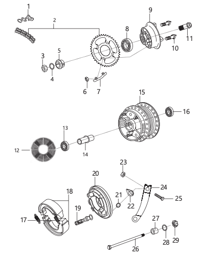 Rear Hub (For Spoke Wheel)