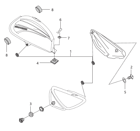 Fittings - Fuel Tank, Side Covers & Cover Seat