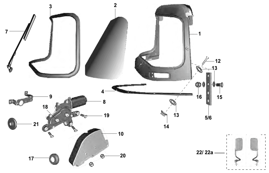 WINDSHIELD & WIPER MOTOR